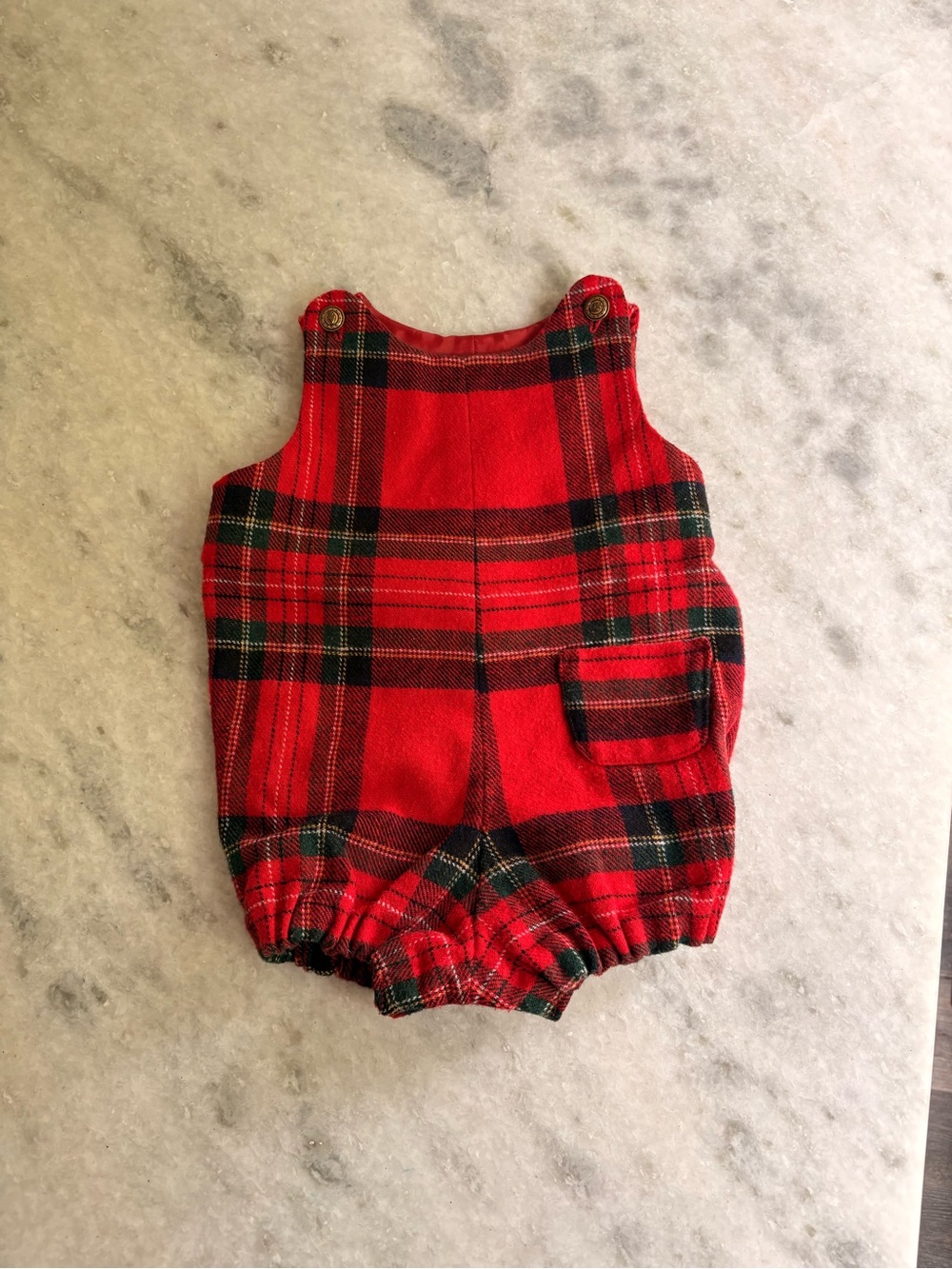 Vintage Handmade Red Plaid Bubble Romper